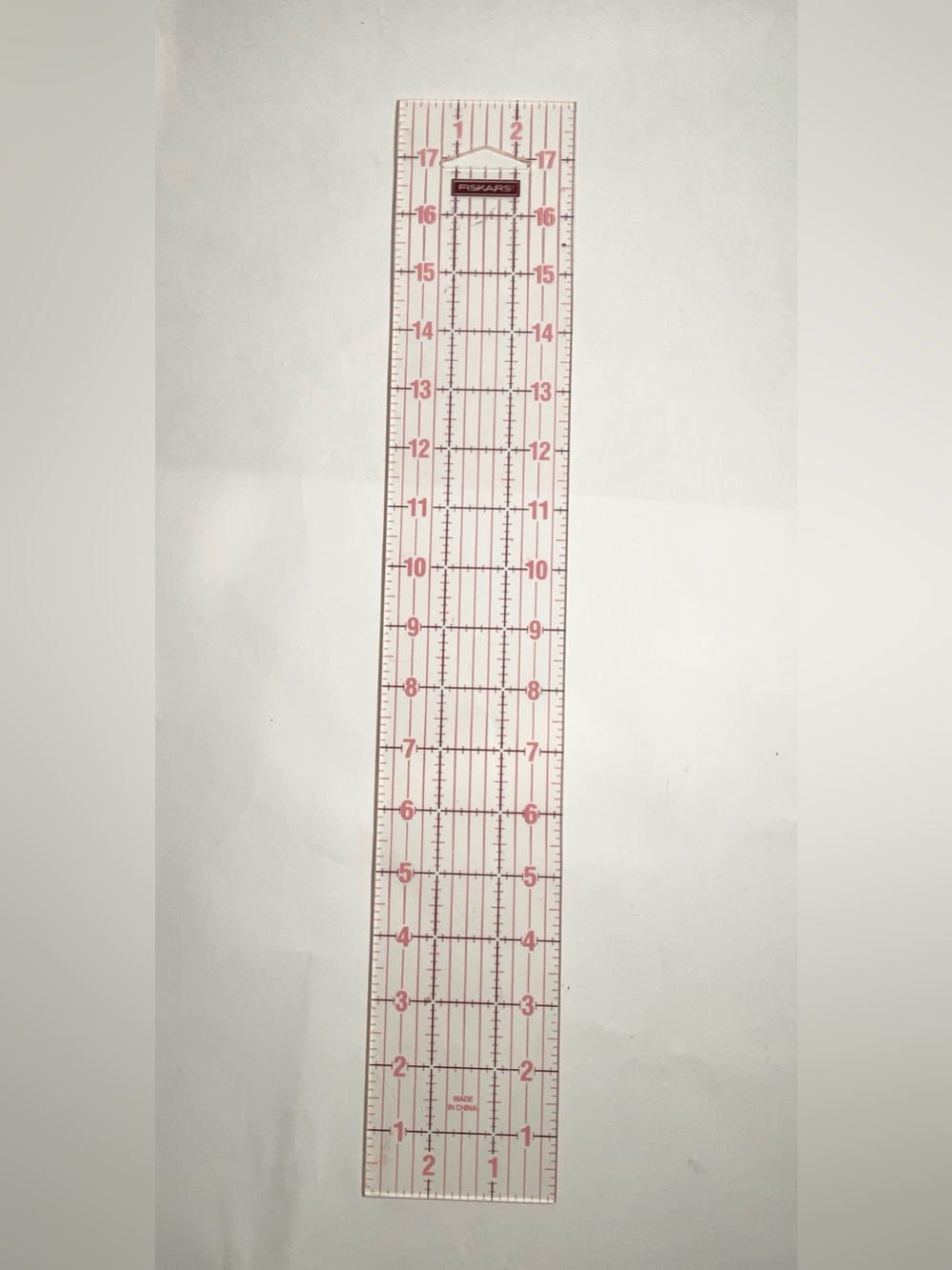 Fiskars 3” x 18” Acrylic Pink Ruler Quilting